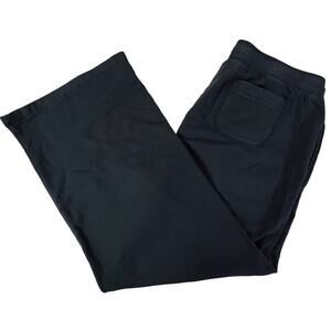 Sag Harbor Ladies Stretch High Waisted Relaxed Fit Wide Leg Pants Large Black